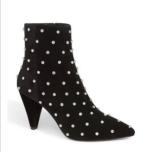 Alice + Olivia suede crystal studded booties